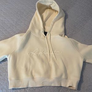 Alphalete Cropped Signature Hoodie Cream